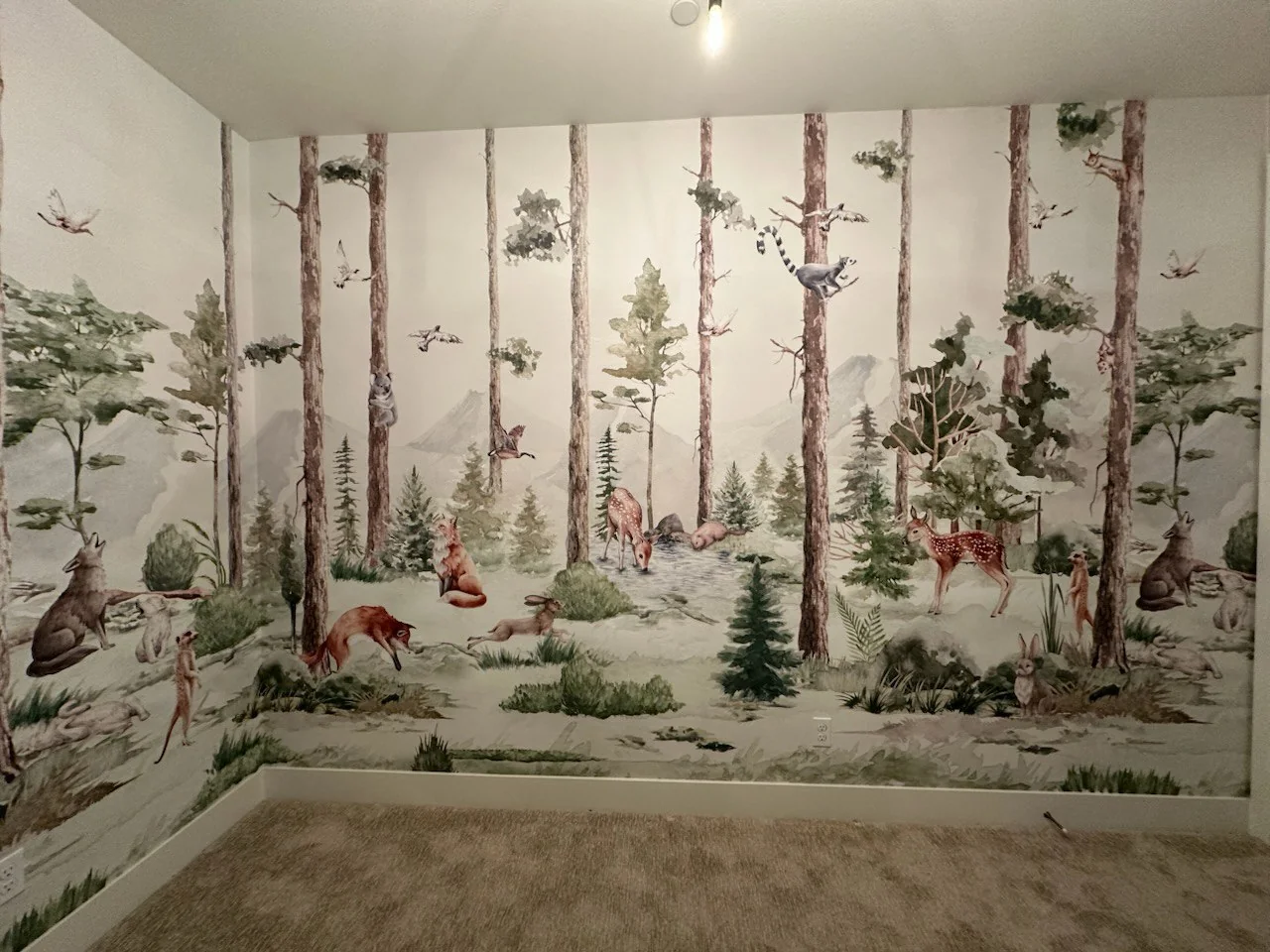 Traditional room wallpaper installation